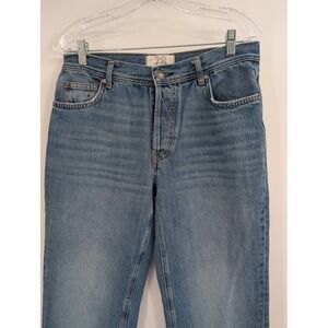 Free‎ People We The Free Raw Hem Straight Leg High Rise Button Fly Jeans sz 28